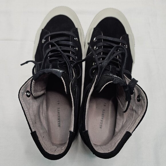 All Saints Dumont Suede High Top Sneaker Shoes Black Men's Size EU 41- US 8 - Picture 5 of 10